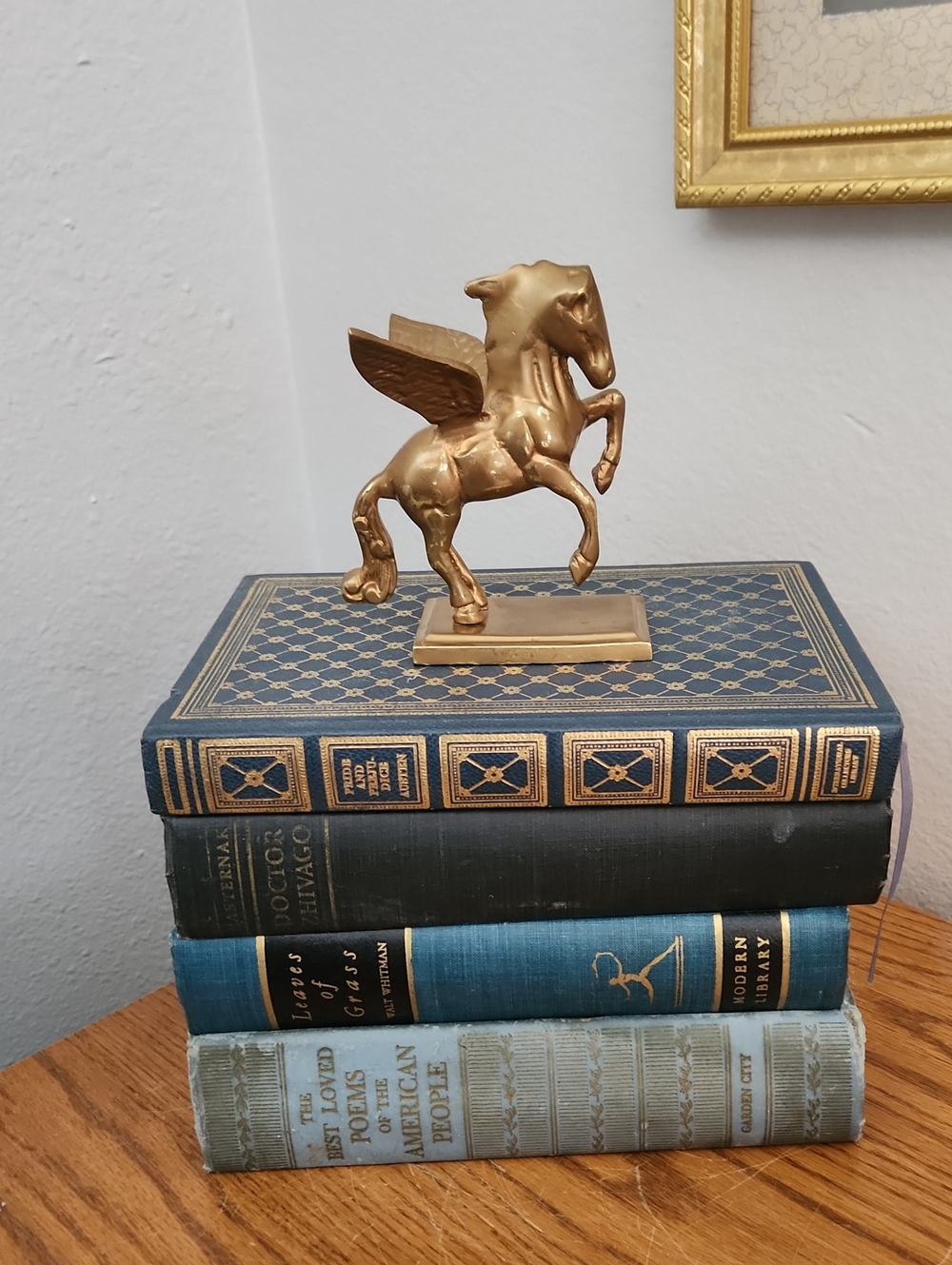 Brass Gold Pegasus Figurine Decorative Sculpture Home Art Mythical Beast Vintage